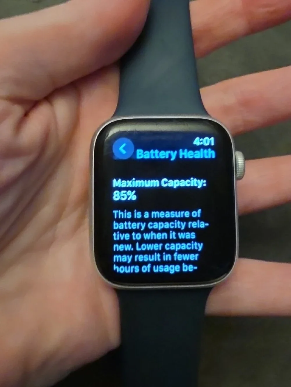 Apple Watch SE 2nd Generation (GPS) 44mm Silver Aluminum Case with Storm Blue Sp